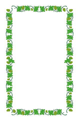 Vector illustration of floral frame from vine