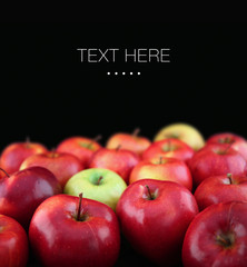 fresh apples on black background