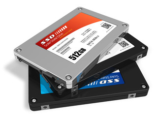 Fototapeta premium Set of solid state drives (SSD)