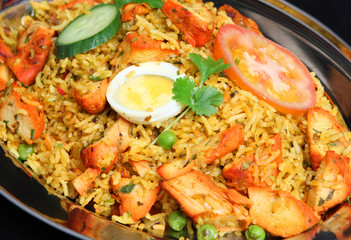 Indian Chicken Tikka Biriani Curry Meal