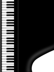 Grand Piano Keyboard Black and White Background