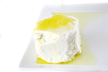 whole soft cheese in oil