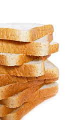 sliced of whole wheat bread isolated