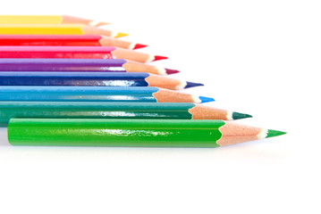 Fototapeta premium color pencils on white background