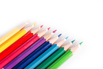 Fototapeta premium color pencils on white background