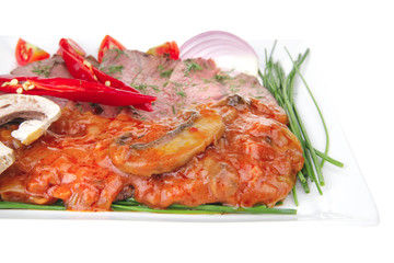 hot beef on plate