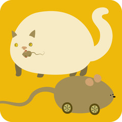 vector illustration of cream cat