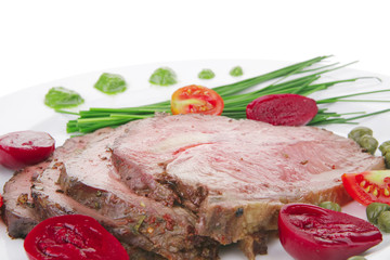 barbecue on white dish