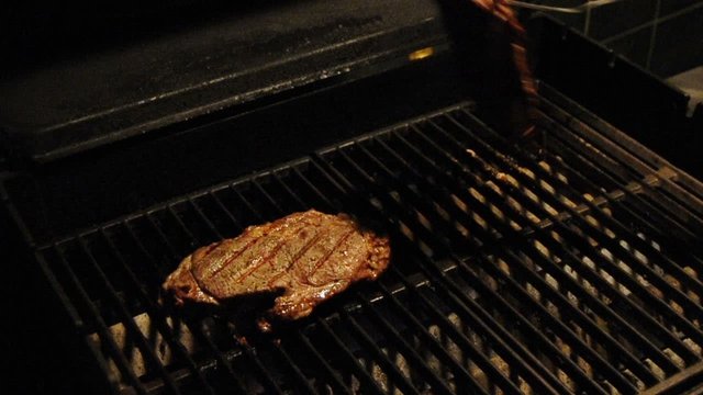 Medium Ribeye Seak on a BBQ Grill