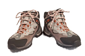 pair touristic boots isolated on a white background