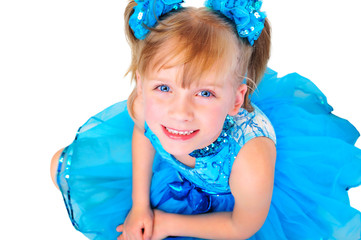 Cute little girl in ballroom dress