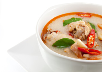 chicken wing tom yum in bowl (Thai food)
