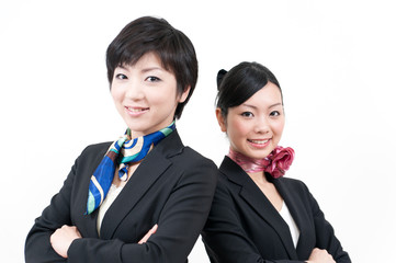 a portrait of two beautiful businesswomen