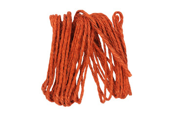 Hemp rope on white