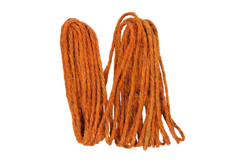 Hemp rope on white
