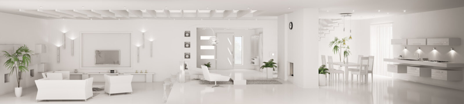 Weiss interior apartment panorama 3d render
