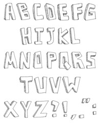 Hand drawn alphabet