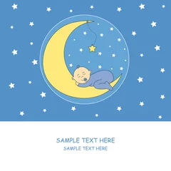 Zelfklevend Fotobehang Hemel Geboortekaart voor baby& 39 s