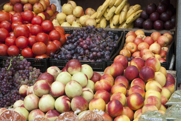 Various fruits on a market