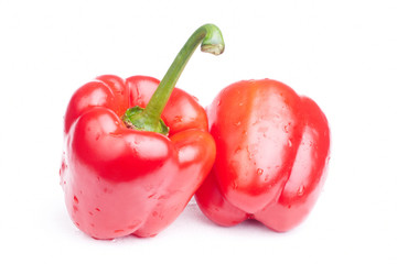red pepper on white background