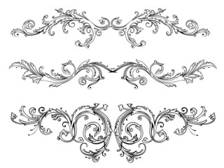 Ranken, Blätter, Laub, Ornamente, vector, filigran, flora