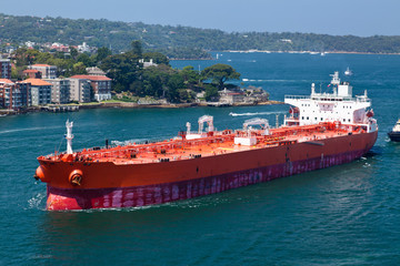 Oil tanker entering Sydney Harbour