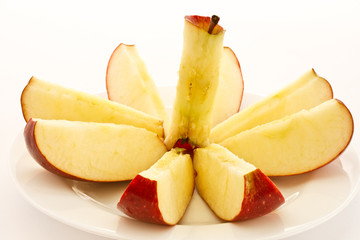 sliced ripe red apple