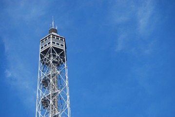 Metallic panoramic Branca tower, Sempione park, Milan, Italy