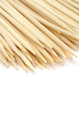 Bamboo Skewers on White Background