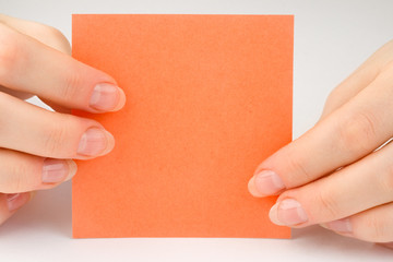 Obraz premium Hands and card isolated on whiete