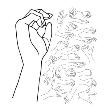 hands, vector set