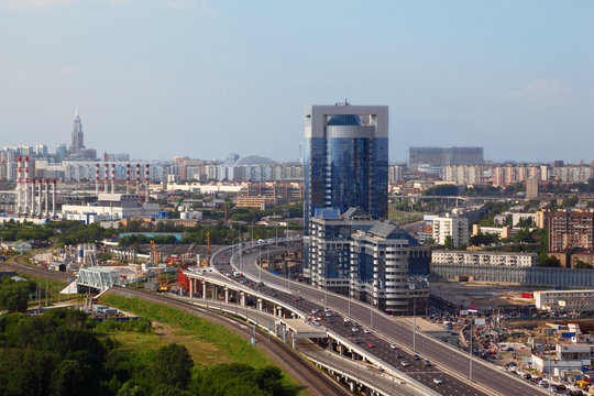 North Tower - new modern business center. Panorama of Moscow
