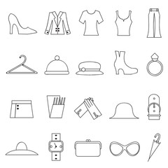 woman fashion and clothes icons