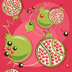 vector pattern of pomegranate