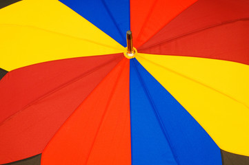 Close up of multi sector colorful umbrella