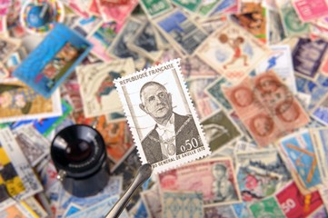 timbres - 0,50 francs - Général De Gaulle - philatélie