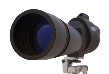 Modern spyglass isolated on white