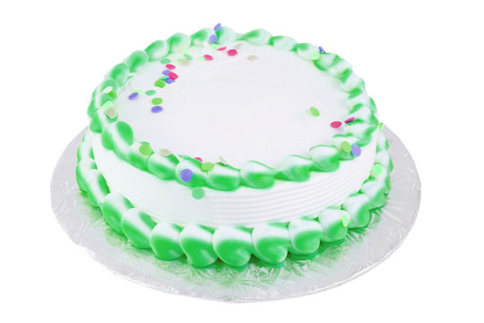 Green and white blank festive cake
