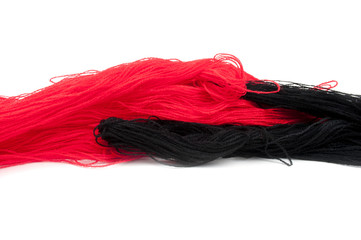 black and red cotton thread