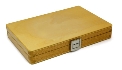 Closed wooden paint case