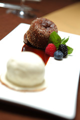 Chocolate Dessert with Ice Cream