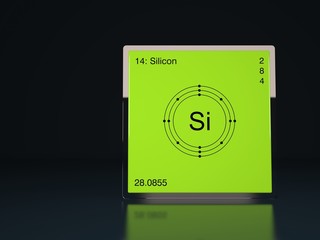 Silicon chemical element of the periodic table with symbol Si