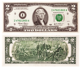 Two USA dollars