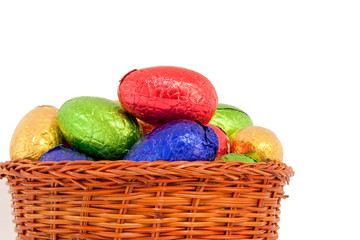 basket easter eggs