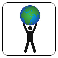 Man holding the earth