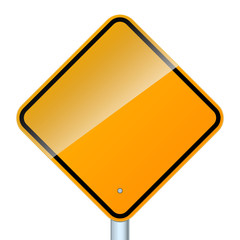 Blank road sign isolated