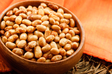 Soybeans in a Wood Bowl