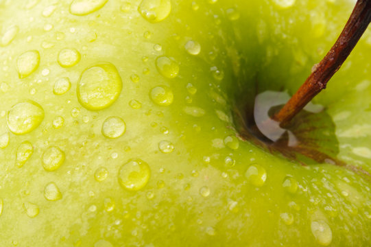 Macro shot of green apple