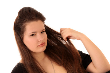 Naklejka premium girl teenager, isolated.