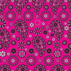 Paisley stile pattern on pink background